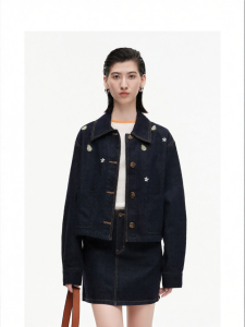 Retro Floral Embroidery Denim Jacket