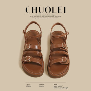 CHUOLEI | Brown Versatile Flat Sandals