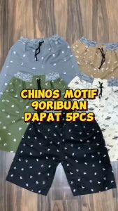 Promo Chino Motif Casual 100 Ribu Dapat 5 Celana Pendek Pria Santai Nyaman