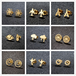 Gold Plated Stainless Steel Satellite Ear studs for women girls Auricular Cartilage Ear Piercing Ornaments Accessories gift