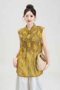 SHANGWEILUO | Summer Chinese Style Embroidered Loose Top Blouse