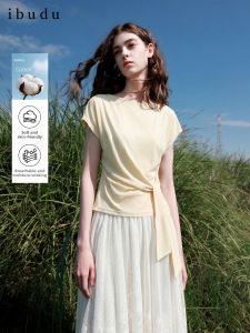 3COLOUR·S | Summer New Bandage Boat Neck T-Shirt