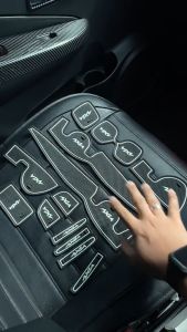 Car Slot Mat PERODUA BEZZA MAGIC MAT Custom Fit Interior Panel Console Cup Holder Non Slip Organizer PadCar Accessories Aksesori Kereta (14pcs)