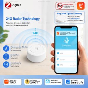 Zigbee Human Presence Detector 24G Radar Smart Motion Sensor TUYA Smart Home Automation Work With Smart Life Home Assistant Z2M
