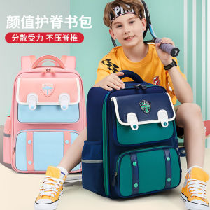2024 New England Style Childrens School Bag Spine Protection Lightweight Large Capacity Multi-compartment Double Shoulder Backpack