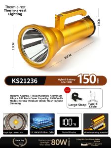 High-power Long-lasting Rechargeable LED Spotlight