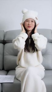 RUIMO Topi Z-10 Beanie HAT Topi Rajut BULU POM-POM Korean Style