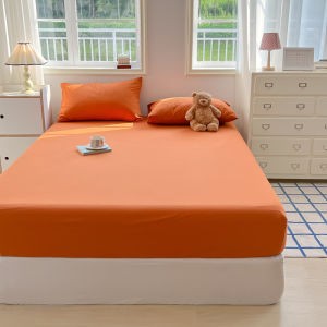 New Simple Pure Color Washed Cotton Bed Canopy Full Enclosure Anti-Slip Single Piece Comforter Cover for 1.5 1.2 And 1.8 Bed