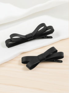 Elegant Leather Butterfly Knot Hair Clip Small Size Spring Clamp Suitable for a Small Section of Hair Hairline Clamp