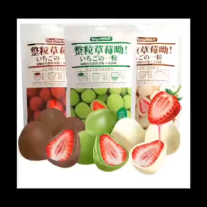 Whole Freeze Dried Strawberry Chocolate Ball Matcha Rose Milk Flavor