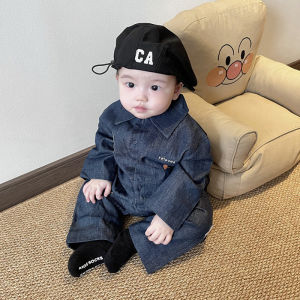 Korean Style Baby Spring Clothes Romper Long Crawling Suit One Year Old Children Celebratory Outfit Cotton Casual Wear