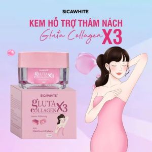 ĐỦ TEM- 2 HỘP-Kem Dưỡng Hỗ Trợ Mờ Thâm Sần - Vùng Nách Mông Bẹn Đầu Gối - Gluta Collagen X3 15gr