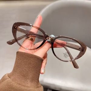 Viendo Kacamata Photocromic Minus Wanita Cat Eye Frame Silinder Anti Radiasi Blueray Kaca Mata Optik