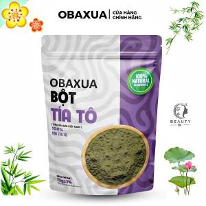 Bột lá tía tô OBAXUA nguyên chất 100% Organic - Kềm dầu Giảm mụn mờ thâm nám sáng da