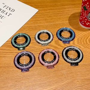 CrashStar Glitter Shiny Mirror Magnetic Foldable Phone Holder Universal Portable Back Sticker Rotatable Stand Suitable For iPhone Samsung OPPO Vivo Xiaomi Redmi Infinix All Phone Models Phone Case Cover