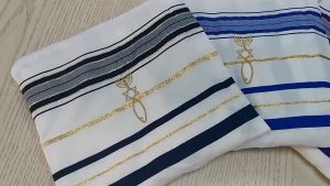 54*185cm Tallit Talit Doa / Tallit Jubah Israel / Kerudung Doa Agama Prayer Shawl / tudung doa