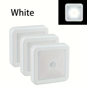 Motion Controlled Human Body Sensor LED Night Light Smart Battery Operated WC Bedside Lamp For Room Hallway Pathway Home Light