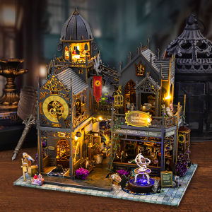 บ้านตุ๊กตาไม้จิ๋ว DIY ชุดประกอบแบบ 3 มิติ ของเล่นประกอบเอง ห้องทำงาน ของเล่นตกแต่งบ้าน ห้องนอน ของขวัญคริสต์มาส