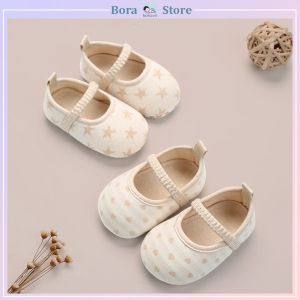 Giày tập đi cho bé chống trơn trượt cotton hữu cơ tự nhiên 100%