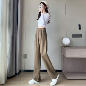La Chapelle High Waist Straight Leg Woolen Suit Pants Womens Autumn 2025 New High Waist Drapey Wide Leg Trousers