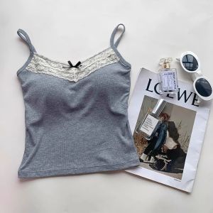 Áo Vest Ren Trắng Mùa Hè Mới Cho Nữ Áo Ngực Tích Hợp Một Mảnh Áo Lót Bên Trong Áo Khoác Ngoài Áo Ba Lỗ Hở Lưng