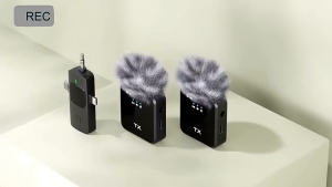 4sshop- F11 3 in 1 ไมโครโฟนไร้สายลดเสียงรบกวน Fur Ball เหมาะสําหรับโทรศัพท์มือถือแท็บเล็ตพีซี Lavalier ไมโครโฟนขนาดเล็ก