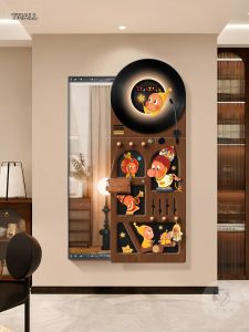 HAOJIUBUJIAN | Retro Style Star Decorative Full-Length Pull-down Concealed Mirror