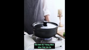 Nồi đất kho tộ kho thịt cá nắp kính kiếng