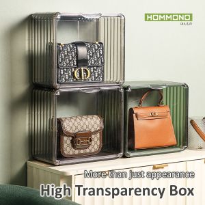กล่องเก็บกระเป๋า สะสม อะคริลิคใส เปิดปิด หน้าบานแม่เหล็ก กันฝุ่น สวยหรูหรา แข็งแรง ซ้อนได้