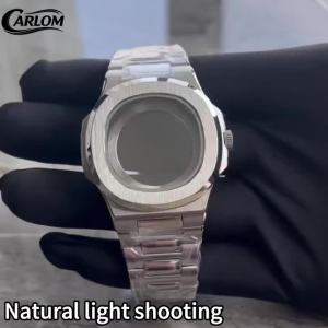 40mm Watch Case Fit NH34 NH35 NH36 NH38 NH39 NH70 NH72 Movement Silver Sapphire Glass PP Watch Parts Solid Stainless Steel