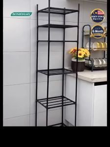 Kitchen Storage Rack Multi-function Pot Rack With Wheel Floor Standing Rack Pan Rak Dapur 厨房置物架