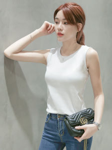 Womens Summer 2025 New White Loose Cotton Camisole Tank Top Korean Style Versatile Outerwear Innerwear Base Layer