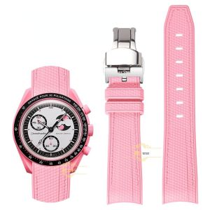WANSHILI | Swatch Omega Collaboration Pink Moonswatch 1965 Watch Band