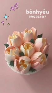 Bộ 8 đui bắt kem 3D Nga/ Đuôi bắt hoa tulip 3D inox đúc kèm chốt bắt kem 3 đầu màu trang trí bánh kem