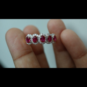 Burma Unheated Ruby and Diamond Ring in 18K Yellow Gold