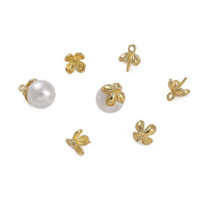 10x8mm 1 cái/túi 14k đồng thau mạ Vàng nửa lỗ hoa Mặt dây chuyền hạt cho trang sức làm Vòng cổ bông tai tự làm