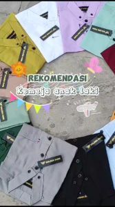 TERLARIS Kemeja Anak Laki Laki Warna Biru Langit Lengan Pendek Usia 1-13 Tahun