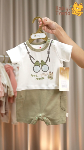 Elegant Kids ชุดเด็กผู้ชาย 0-18เดือน ชุดรอมเปอร์สั้น คอกลม ลายแคมปิ้ง Collection | Babytrend