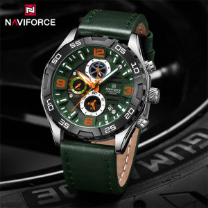 NAVIFORCE Mens Quartz Watch Original TOP Brand Leather Strap Fashion Waterproof Luminous Date Wristwatch Relogio Masculino 2024