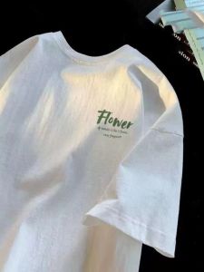 Áo Thun Cotton 100% Dáng Rộng Tay Ngắn Mùa Hè Phong Cách Mỹ Cổ Tròn in Họa Tiết Thường Ngày Cho Nam