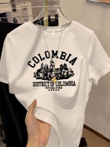 Shopping Mall Withdraw from Cupboard Shoulder round Neck White T-Shirt Womens Pure Cotton Short Sleeve Summer Loose Easiest for Match Half-Sleeved Inner Wear Bottoming Shirt