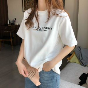 Womens round Neck Short Sleeve T-Shirt Casual Basic Cotton Summer Top Inner Wear Bottom Shirt Loose plus Size Body Tee