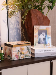 Exquisite Gold Jewelry Storage Box KP High-End Accessories Ring Necklace Earring Luxury Wedding Gift for Women