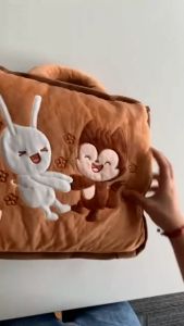 Pillow Blanket 2 in 1 with Carrying Handle Travel Blanket and Pillow Soft Two in One Blanket Flannel