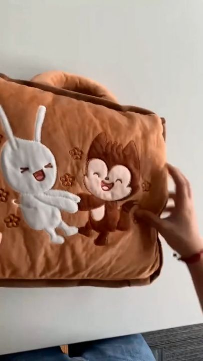 150X100cm in Pillow Blanket with Carrying Handle Travel - Main Image