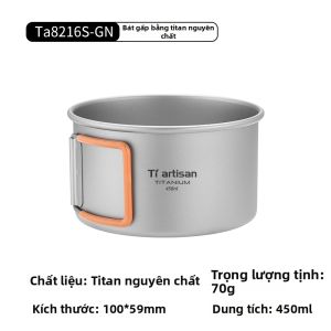 Tiartisan | Hộp Cơm Titanium Gấp Gọn Dùng Ngoài Trời
