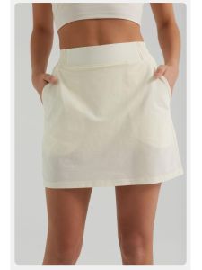 CJLINDF | Long Moisture Wicking Four-way Stretch Tennis Skirt Pockets