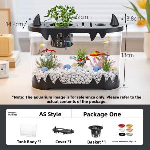 HUICHONG | Desktop Round Clear Aquarium with Integrated Filtration and Oxygenation