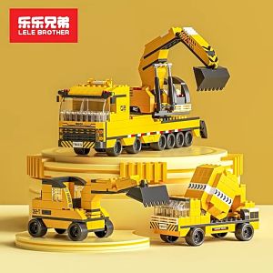 Leg0 Xe Cần Cẩu Múc 1000+ Mảnh Ghép - Trọn Bộ Đồ Chơi Leg0 Lắp Ráp Công Trình Xây Dựng - Lắp Được Xe Lu Xe Ủi Mát Cẩu