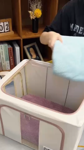 กล่องใส่ของ กล่องเก็บเสื้อผ้า ซื้อ 1 แถม 1ที่เก็บผ้า กล่องพับได้ กล่องผ้า กล่องเก็บผ้า ป้องกันฝุ่น ไม่จำเป็นต้องติดตั้ง